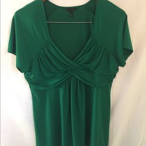 Daisy Fuentes Blouse, Emerald Green, draped bodice